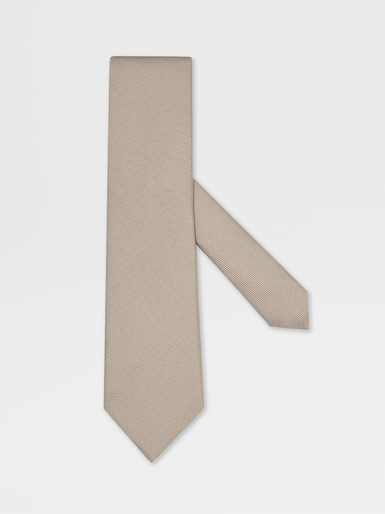 Beige Jacquard Silk Tie